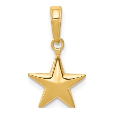 14K Yellow Gold Small 3-D Star Charm