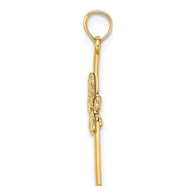 14K Yellow Gold Praying Girl Cross Charm – view 3
