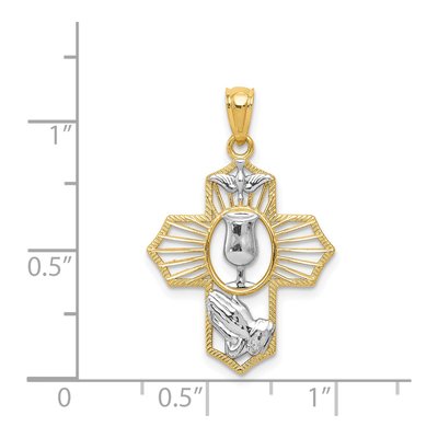 14K Yellow Gold Communion Cross Pendant – view 4