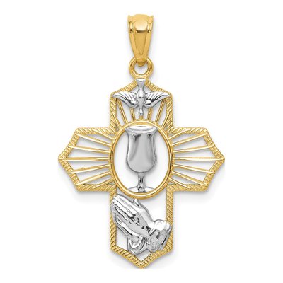 14K Yellow Gold Communion Cross Pendant
