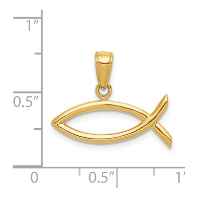 14K Yellow Gold Ichthus Fish Pendant – view 4
