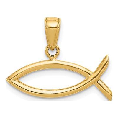 14K Yellow Gold Ichthus Fish Pendant