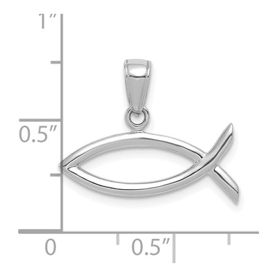 14K White Gold Ichthus Fish Pendant – view 4