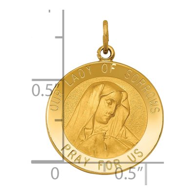 14K Yellow Gold Our of Sorrows Medal Pendant – view 4