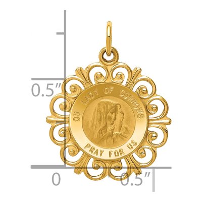 14K Yellow Gold Our of Sorrows Medal Pendant – view 4