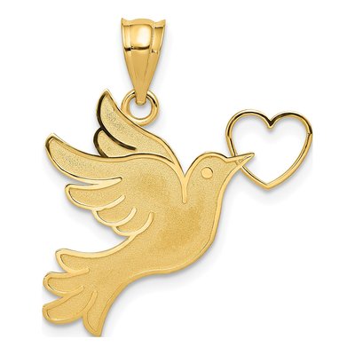 14K Yellow Gold Dove Pendant