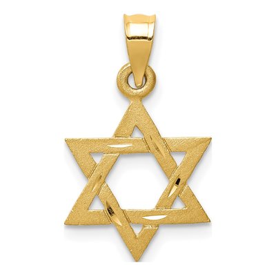 14K Yellow Gold Star of David Pendant