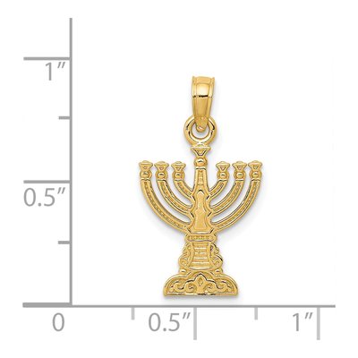 14K Yellow Gold Menorah Pendant – view 4