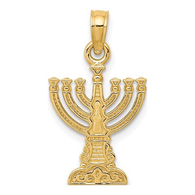 14K Yellow Gold Menorah Pendant