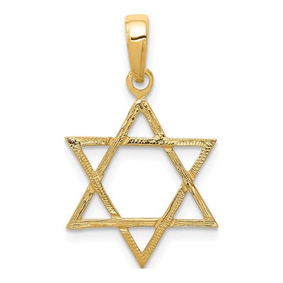 14K Yellow Gold Star of David Pendant