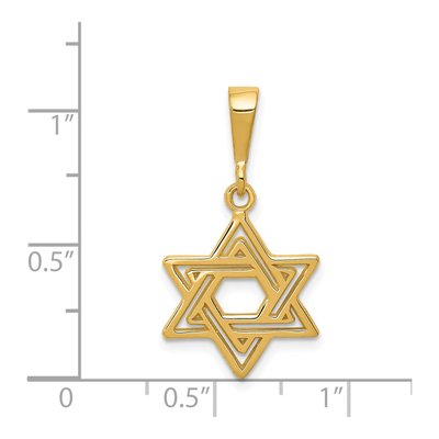 14K Yellow Gold Star of David Pendant – view 4