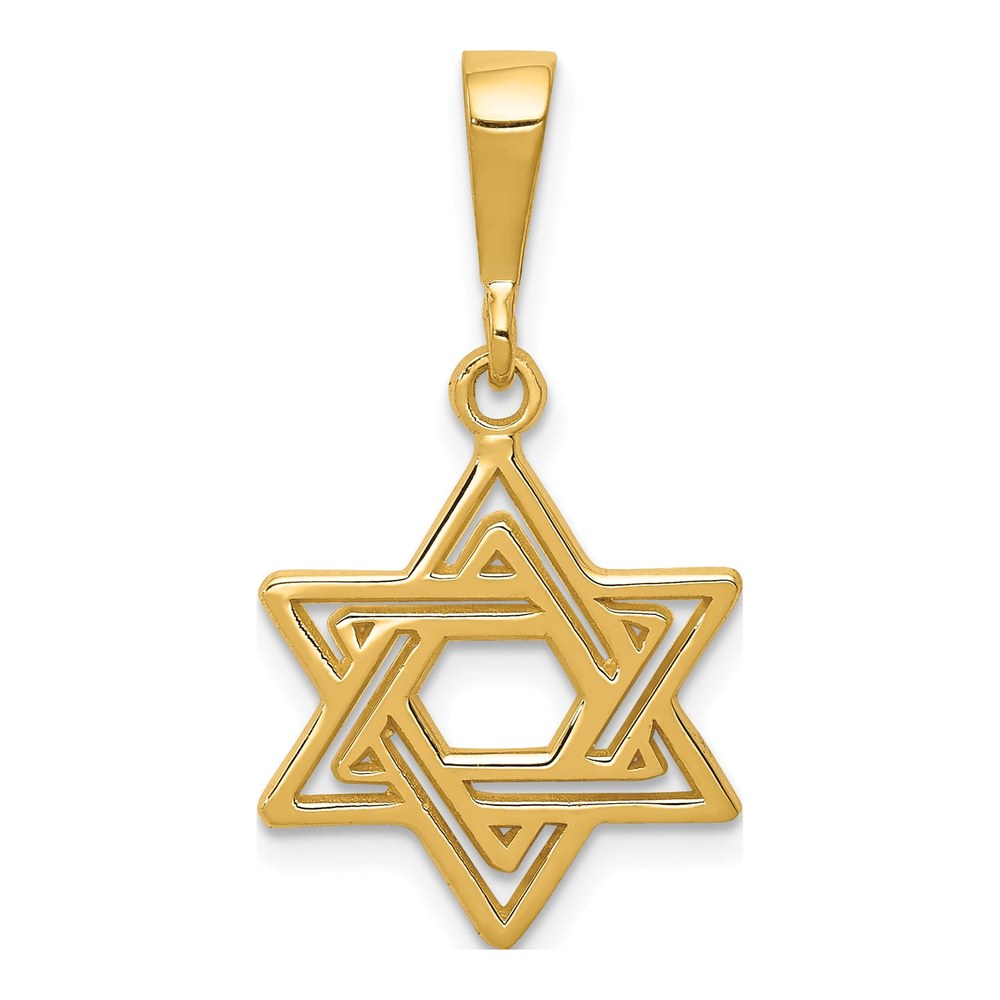 14K Yellow Gold Star of David Pendant