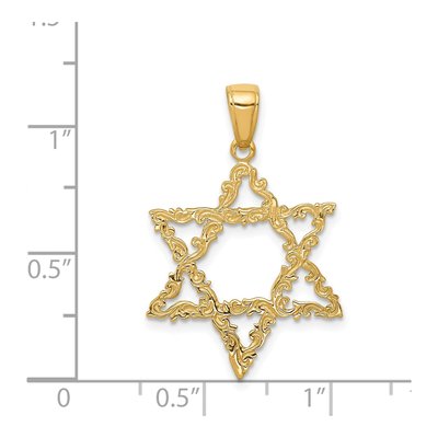 14K Yellow Gold Star of David Pendant – view 4