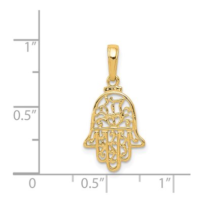 14K Yellow Gold Filigree Chamseh Pendant – view 4