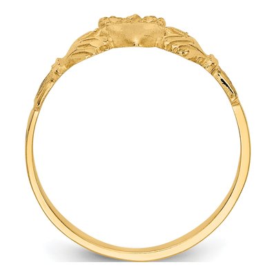 14K Yellow Gold Diamond-Cut Claddagh Ring – view 3