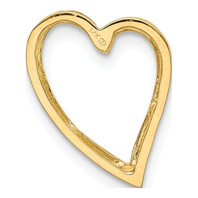 14K Yellow Gold Floating Heart Slide Pendant – view 4