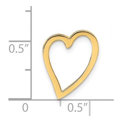 14K Yellow Gold Floating Heart Slide Pendant – view 5