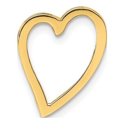14K Yellow Gold Floating Heart Slide Pendant