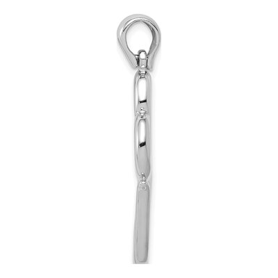 14K White Gold 3-D Double Hearts Pendant – view 3