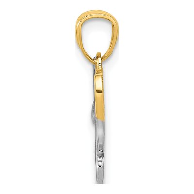 14K Yellow Gold LOVE Heart Pendant – view 3