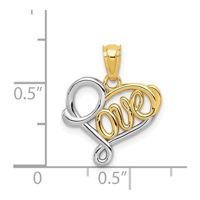 14K Yellow Gold LOVE Heart Pendant – view 4
