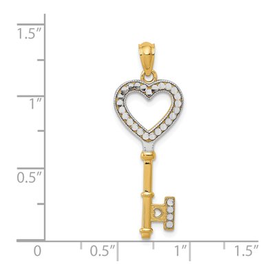 14K Yellow Gold Heart Key Pendant – view 4