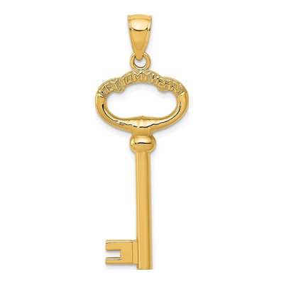 14K Yellow Gold Key to My Heart Charm