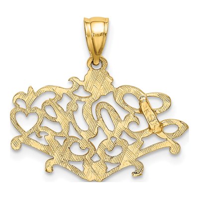14K Yellow Gold LOVE Heart Pendant – view 5