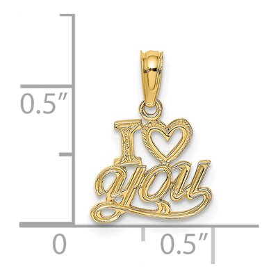 14K Yellow Gold I Heart YOU Pendant – view 4