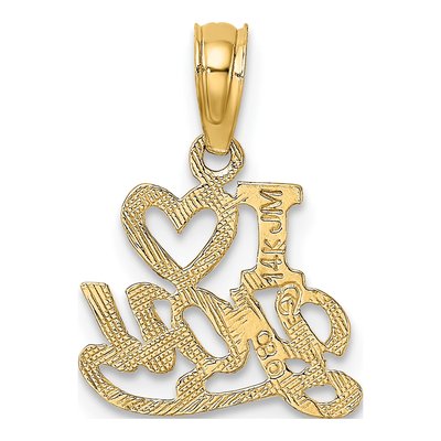 14K Yellow Gold I Heart YOU Pendant – view 5