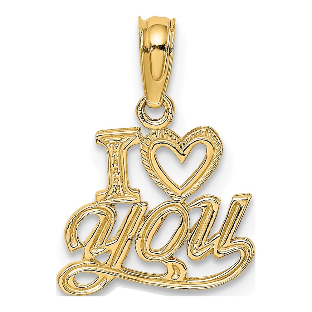 14K Yellow Gold I Heart YOU Pendant