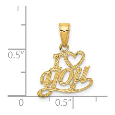14K Yellow Gold I Heart YOU Pendant – view 4