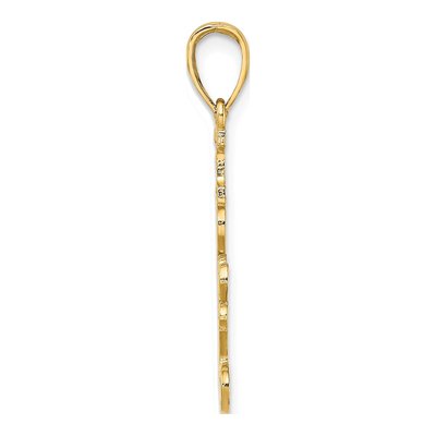 14K Yellow Gold Textured I LOVE YOU Charm – view 3