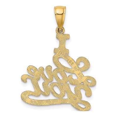 14K Yellow Gold Textured I LOVE YOU Charm – view 5