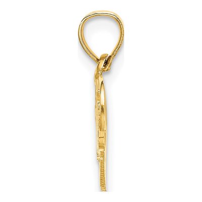14K Yellow Gold I LOVE YOU Double Heart Charm – view 3