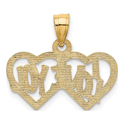 14K Yellow Gold I LOVE YOU Double Heart Charm – view 4