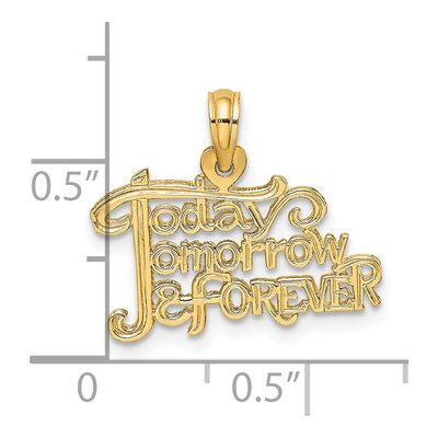 14K Yellow Gold Today Tomorrow Forever Charm – view 4
