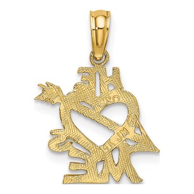 14K Yellow Gold He Loves Me Heart Charm – view 4