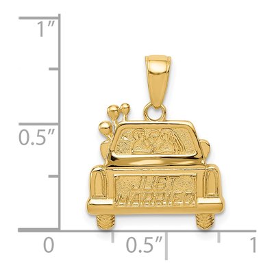 14K Yellow Gold JUST Married Car Pendant – view 4