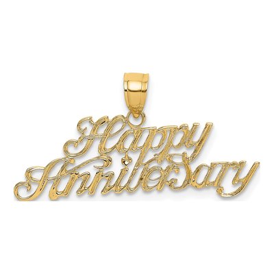 14K Yellow Gold Happy Anniversary Charm