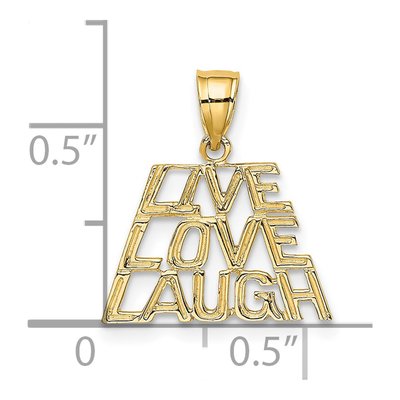 14K Yellow Gold Live Laugh Love Pendant – view 4