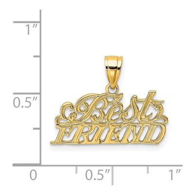 14K Yellow Gold BEST Friend Pendant – view 5