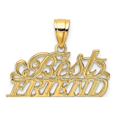 14K Yellow Gold BEST Friend Pendant
