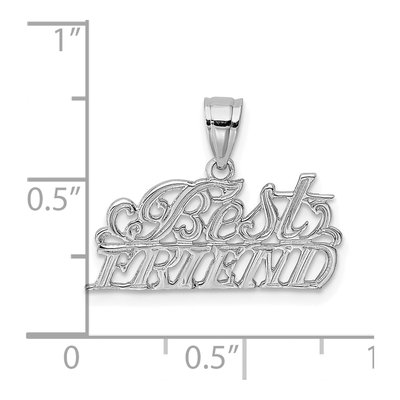 14K White Gold BEST Friend Pendant – view 4