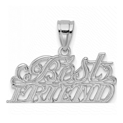 14K White Gold BEST Friend Pendant