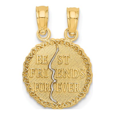 14K Yellow Gold Best Friends Forever Set Charm