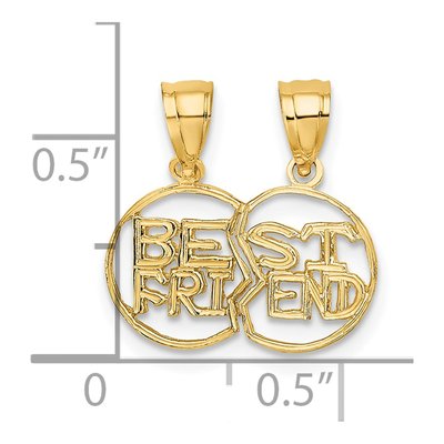 14K Yellow Gold Break Apart Cut-Out Best Friend Charm – view 4