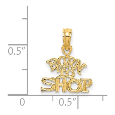 14K Yellow Gold Born to Shop Pendant – view 5
