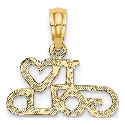 14K Yellow Gold I Heart Pendant – view 5