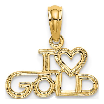 14K Yellow Gold I Heart Pendant